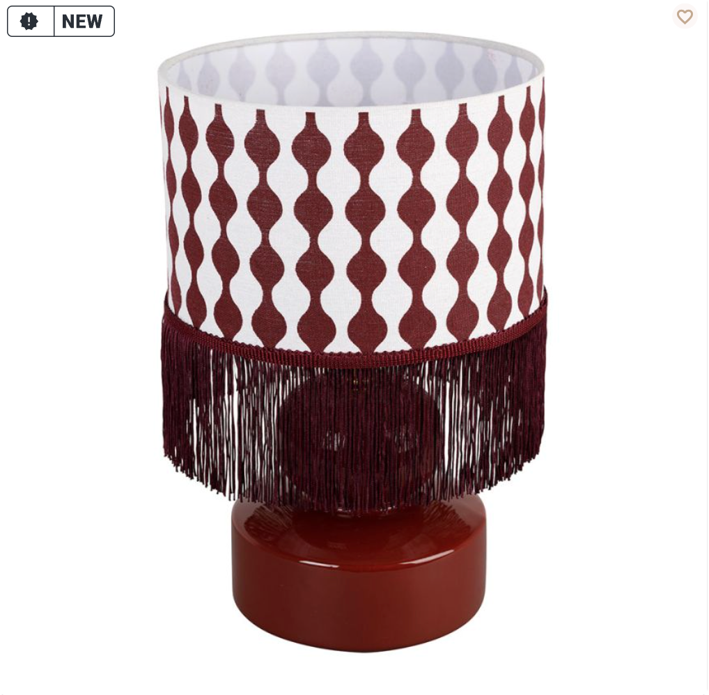 LAMPE BOHOHOTEL BORDEAUX D16XH37CM