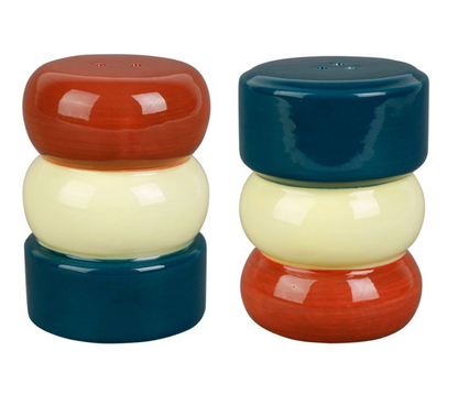 SALIERE POIVRIERE BTE KITCHFUN EMERAUDE+JAUNE