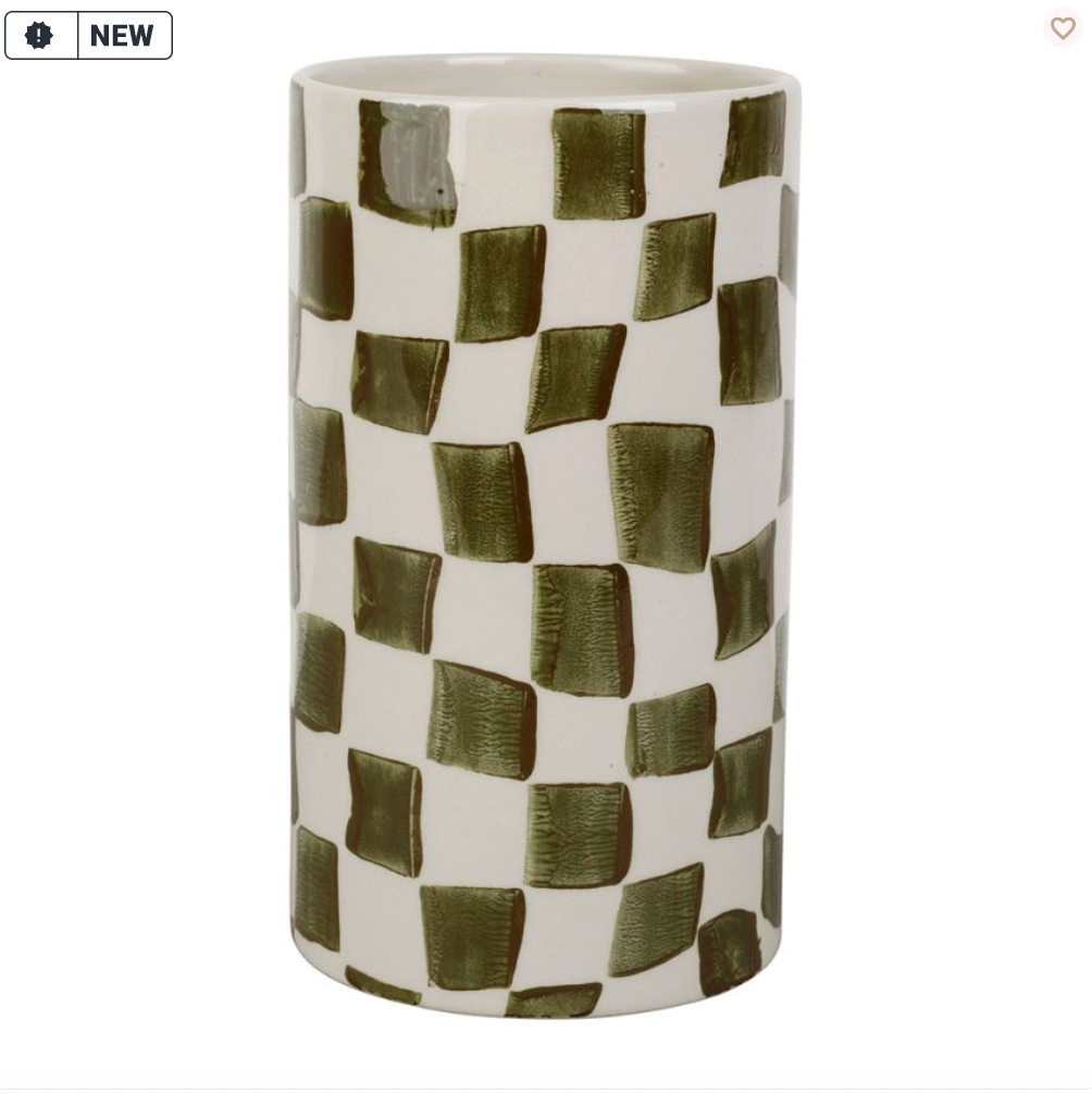 VASE CYLINDRE KAROZ KAKI D10.5XH19CM