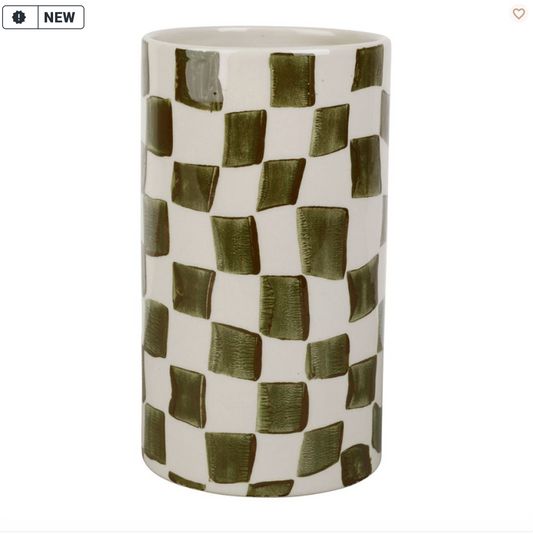 VASE CYLINDRE KAROZ KAKI D10.5XH19CM
