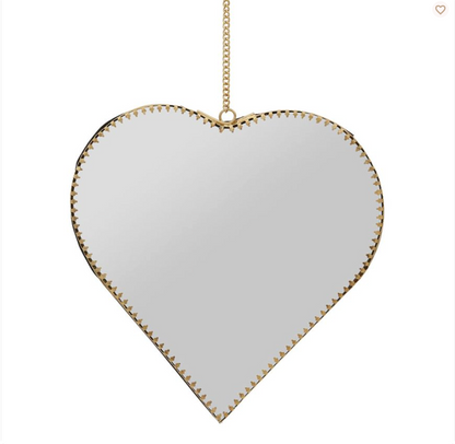 MIROIR COEUR DORE ANTIQUE 20X21CM LAITON+MIROIR