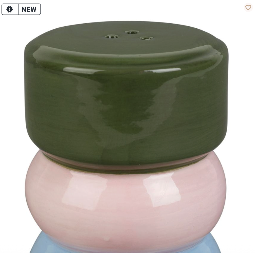 SALIERE POIVRIERE BTE KITCHFUN KAKI+ROSE+BLEU