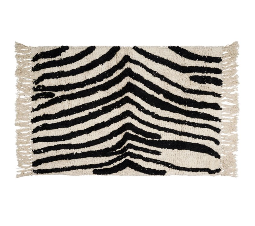 TAPIS TUFTE FELIEN NOIR+ECRU 95X60CM
