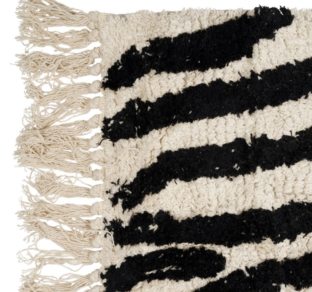 TAPIS TUFTE FELIEN NOIR+ECRU 95X60CM