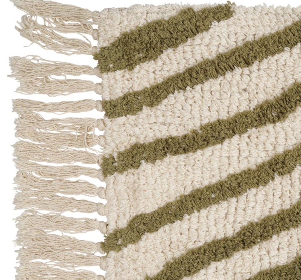 TAPIS TUFTE FELIEN KAKI+ECRU 95X60CM