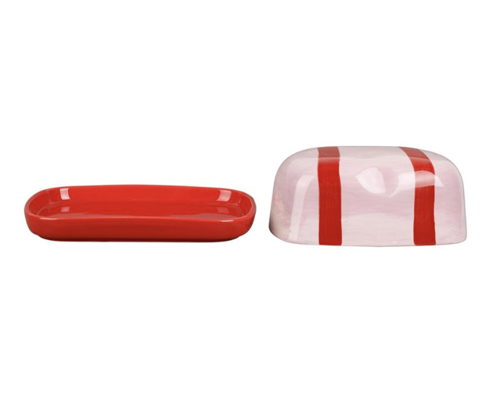 BEURRIER KITCHFUN LILAS + ROUGE 18X12X7.5CM