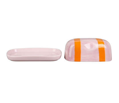 BEURRIER KITCHFUN LILAS + ORANGE 18X12X7.5CM