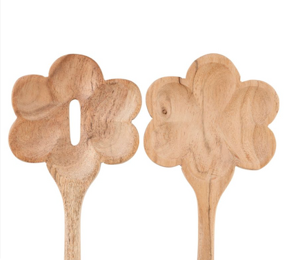 COUVERTS SALADE FLEUR X2 DALBERT NATUREL L31CM
