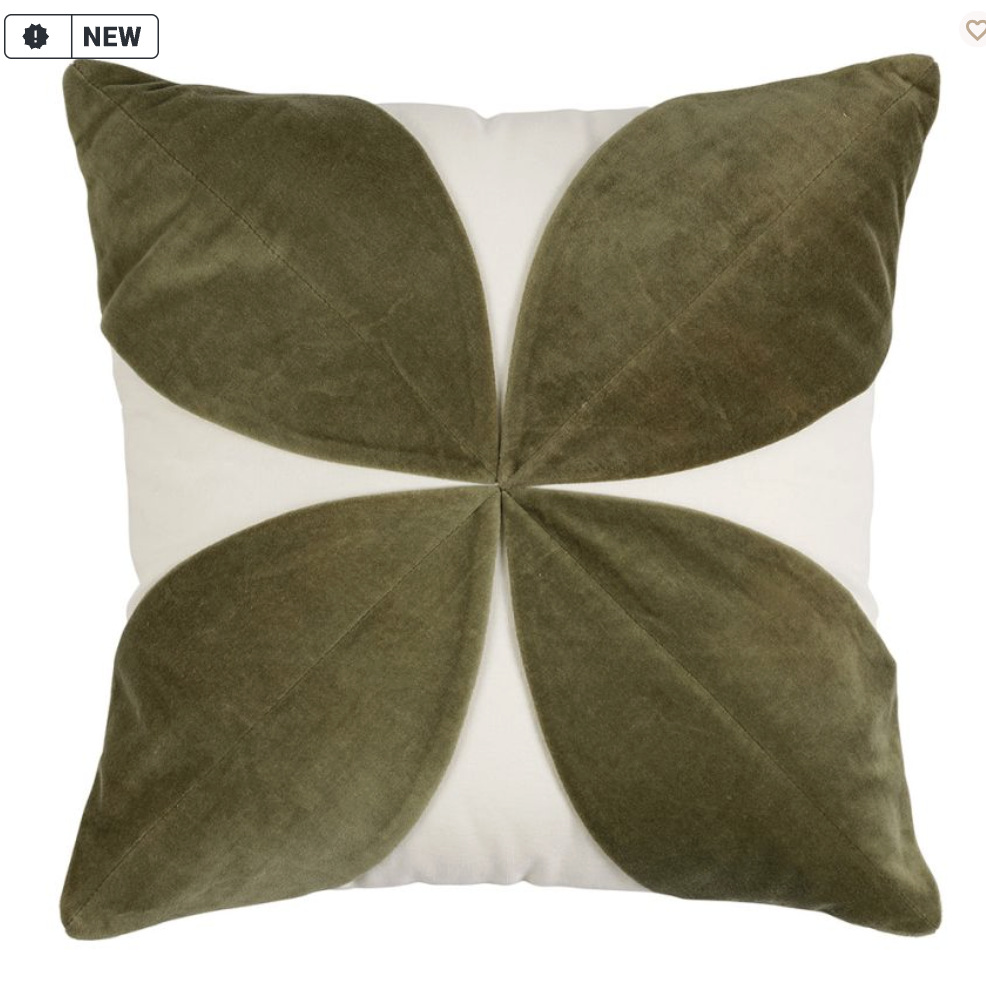 COUSSIN FLORILENE KAKI 45X45CM