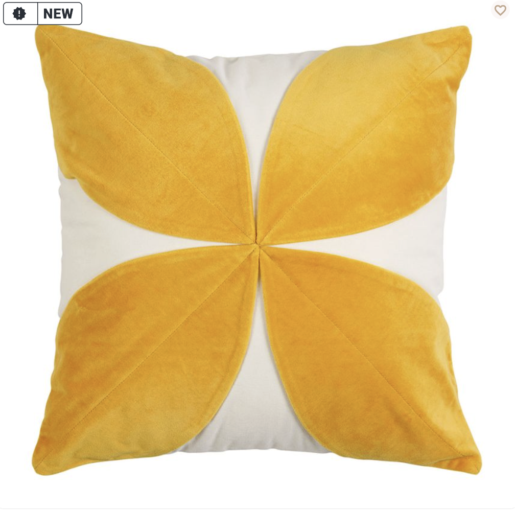 COUSSIN FLORILENE JAUNE 45X45CM