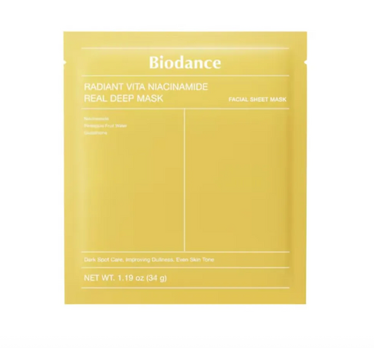 Masque Biodance - Radiant Vita Niacinamide, Masque Profond Authentique à la Niacinamide et aux Vitamines Éclat x 1pc