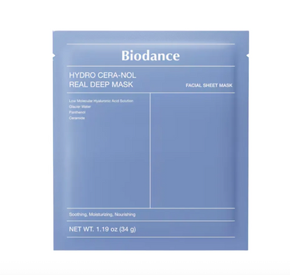 Masque Biodance - Hydro Cera-Nol, Masque Hydrogel Apaisant Profond à la Céra-Nol x 1pc