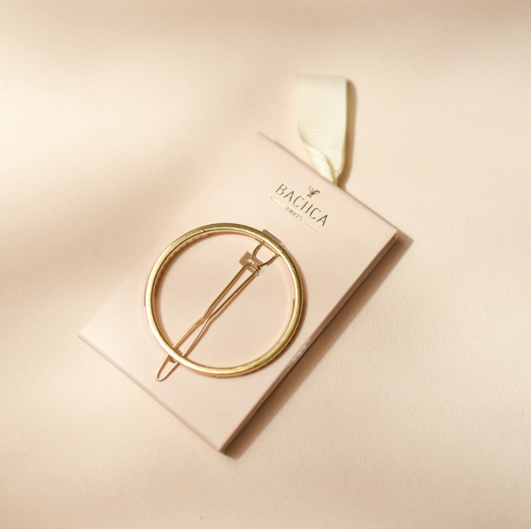 Barrette ronde dorée