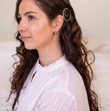 Barrette ronde dorée