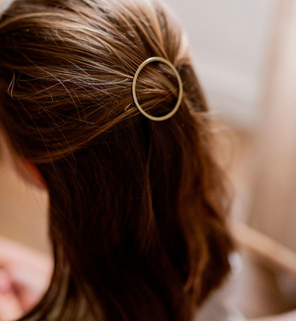 Barrette ronde dorée
