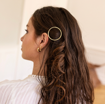 Barrette ronde dorée
