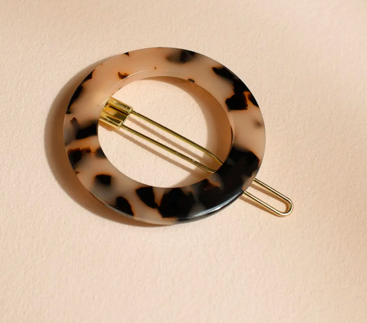 Barrette ronde écaille