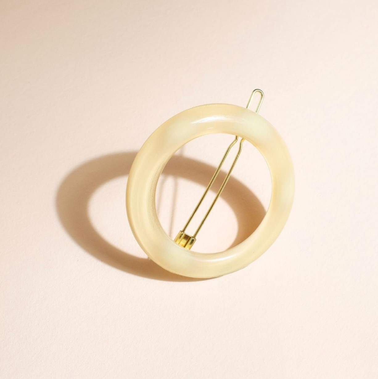 Barrette ronde ivoire