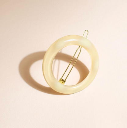 Barrette ronde ivoire
