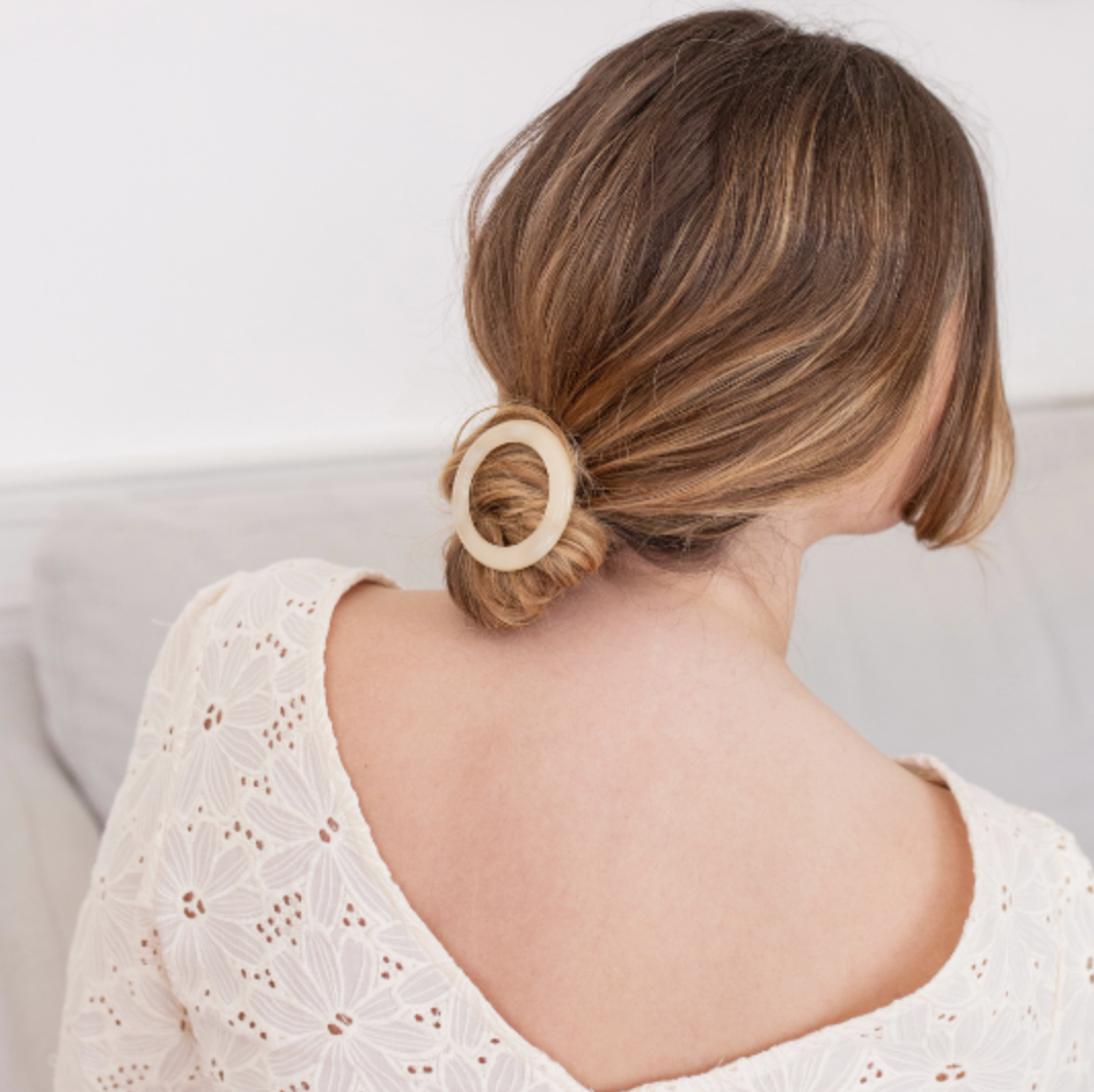 Barrette ronde ivoire
