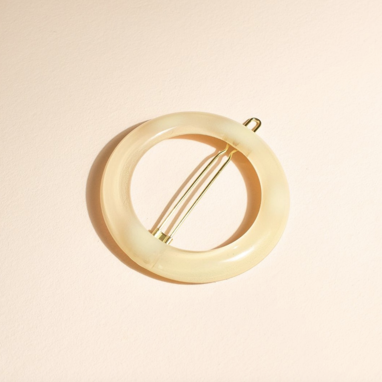 Barrette ronde ivoire
