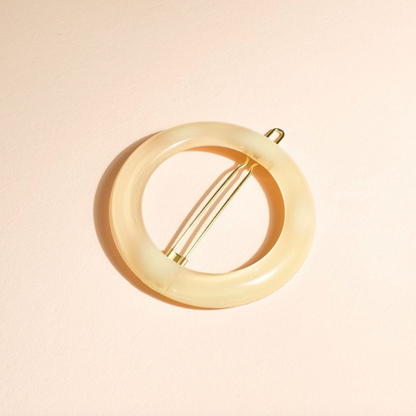 Barrette ronde ivoire