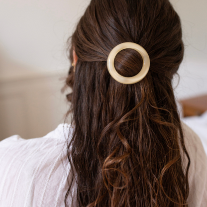 Barrette ronde ivoire