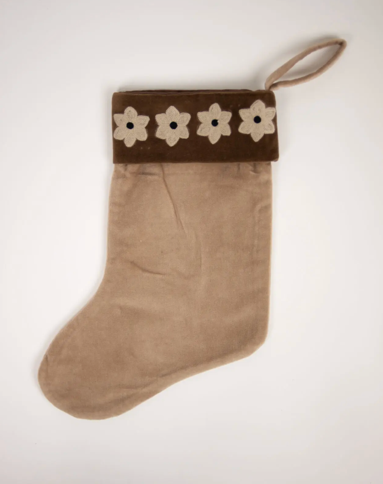 Chaussette de Noël Daisy beige/brun