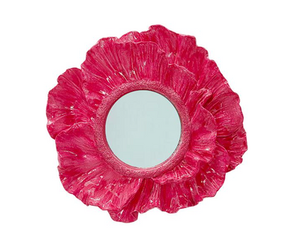 MIROIR FLEUR ROSE 17CM