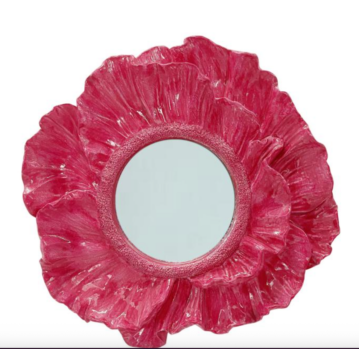 MIROIR FLEUR ROSE 17CM