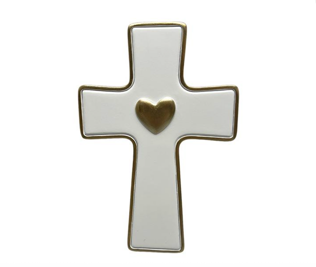 Déco murale croix coeur 10x15cm