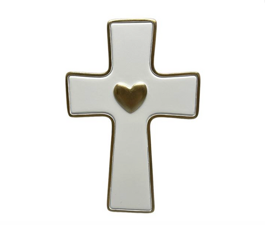 Déco murale croix coeur 10x15cm