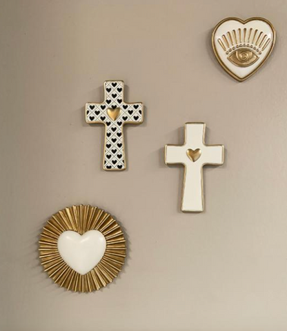 Déco murale croix coeur 10x15cm