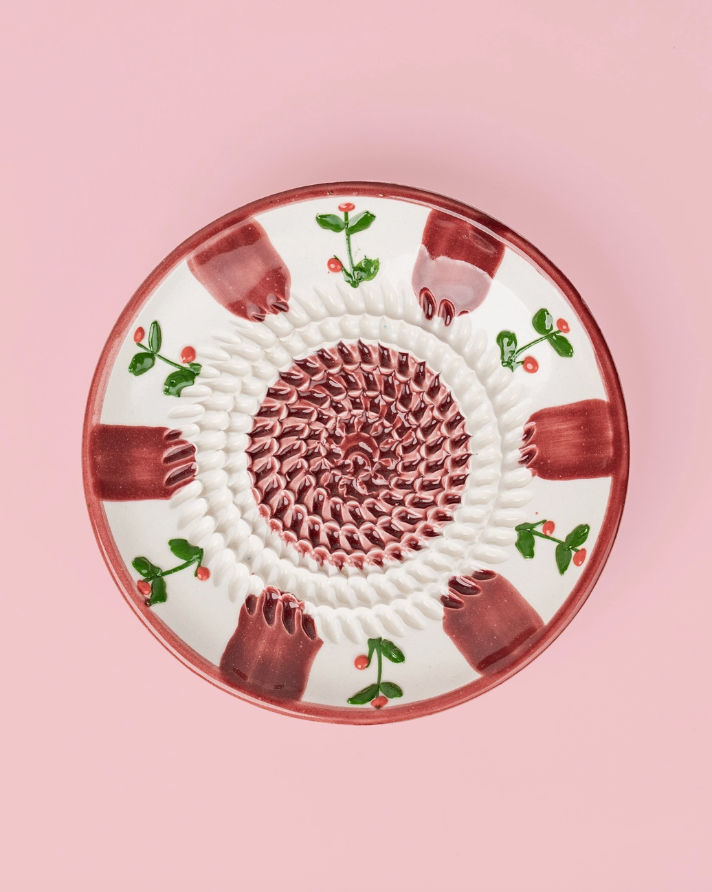 Petite assiette râpe à ail en céramique / Petites Fleurs