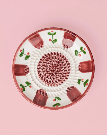 Petite assiette râpe à ail en céramique / Petites Fleurs