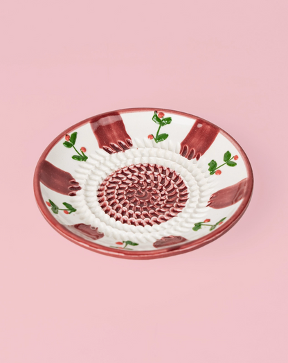 Petite assiette râpe à ail en céramique / Petites Fleurs