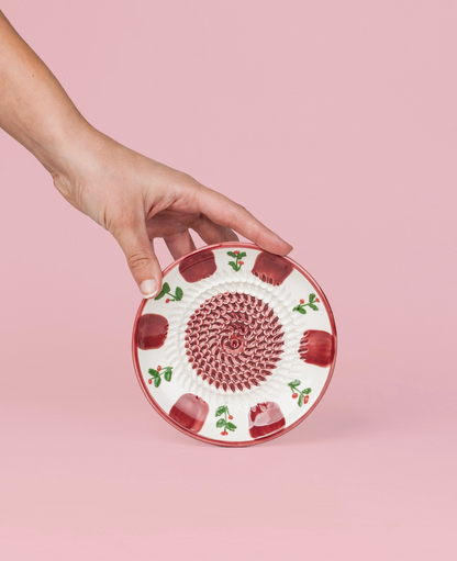 Petite assiette râpe à ail en céramique / Petites Fleurs