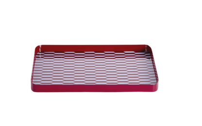 PLATEAU - Salerno Rectangle Grand Burgundy & Bleu