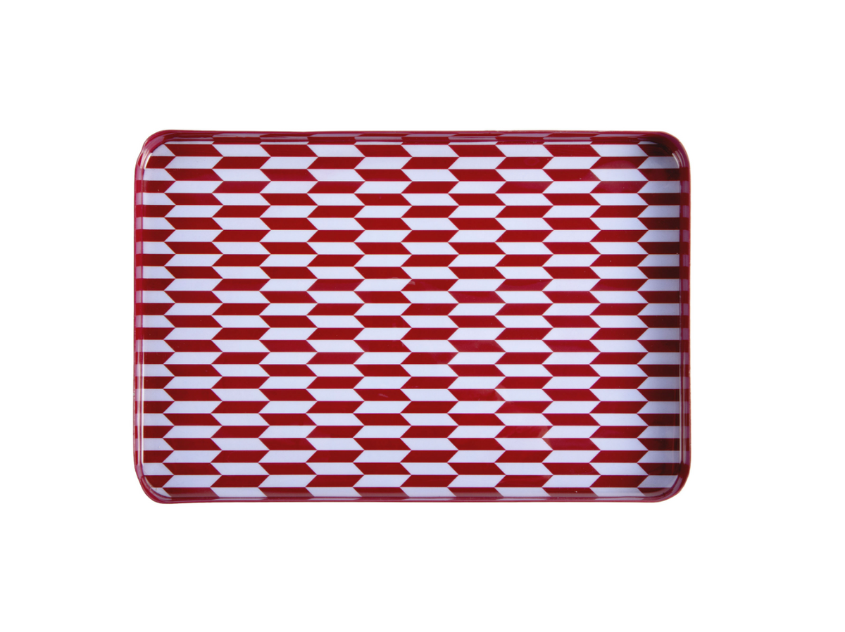 PLATEAU - Salerno Rectangle Grand Burgundy & Bleu