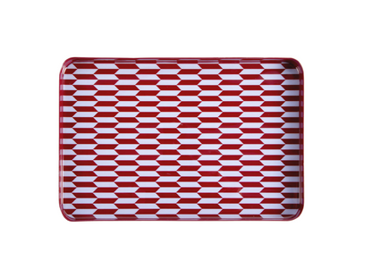 PLATEAU - Salerno Rectangle Grand Burgundy & Bleu