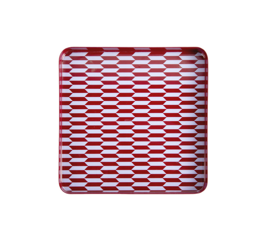 PLATEAU - Salerno Carré Moyen Burgundy & Bleu