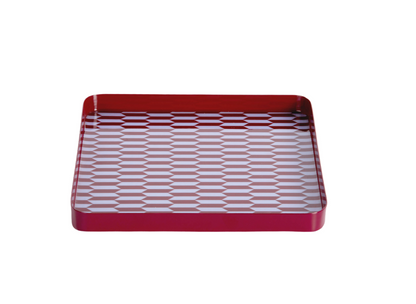 PLATEAU - Salerno Carré Moyen Burgundy & Bleu