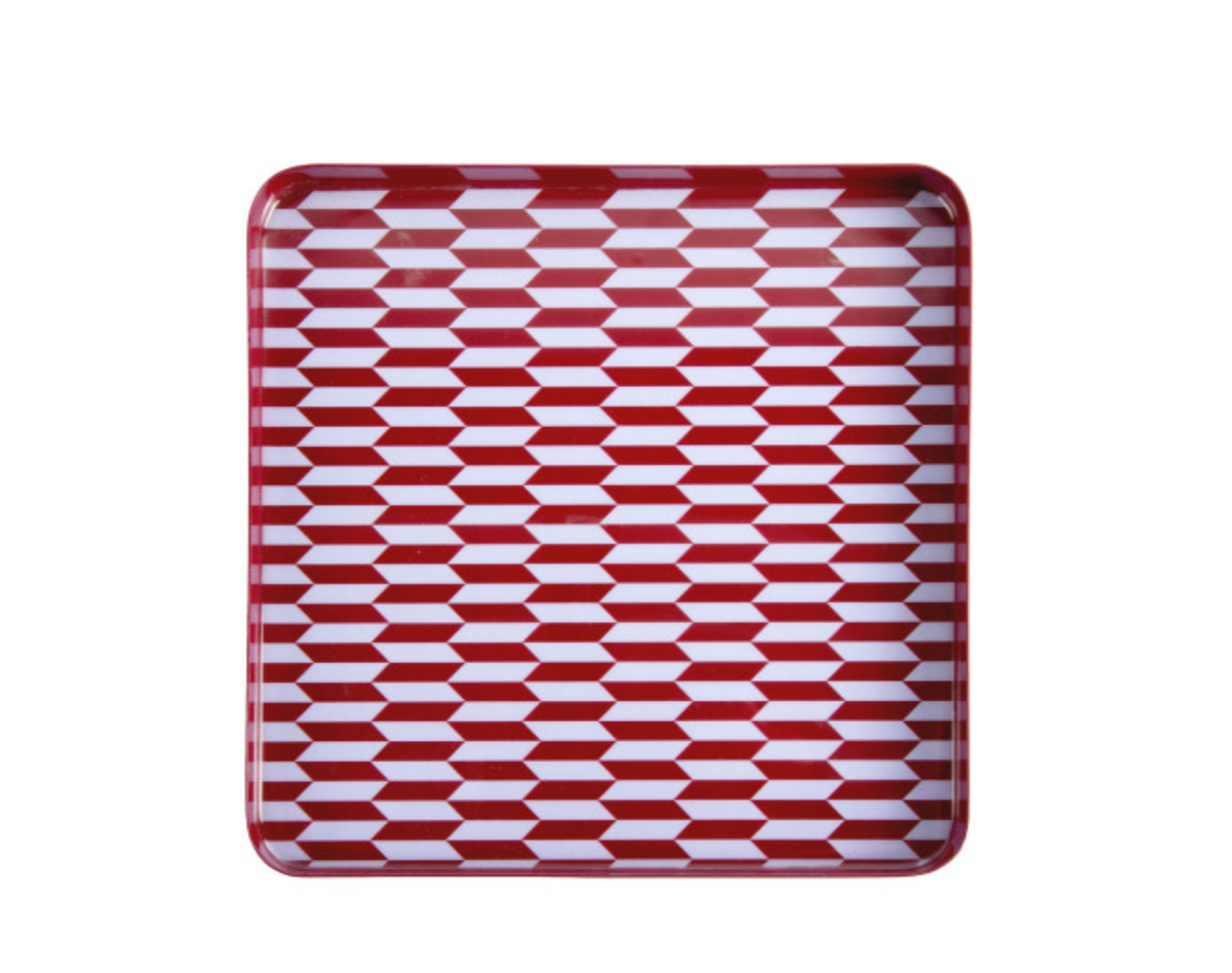 PLATEAU - Salerno Carré Grand Burgundy & Bleu
