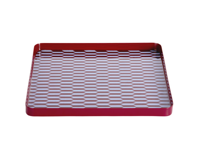 PLATEAU - Salerno Carré Grand Burgundy & Bleu
