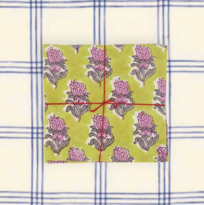 Serviettes de table x4 - Jonquille Lime