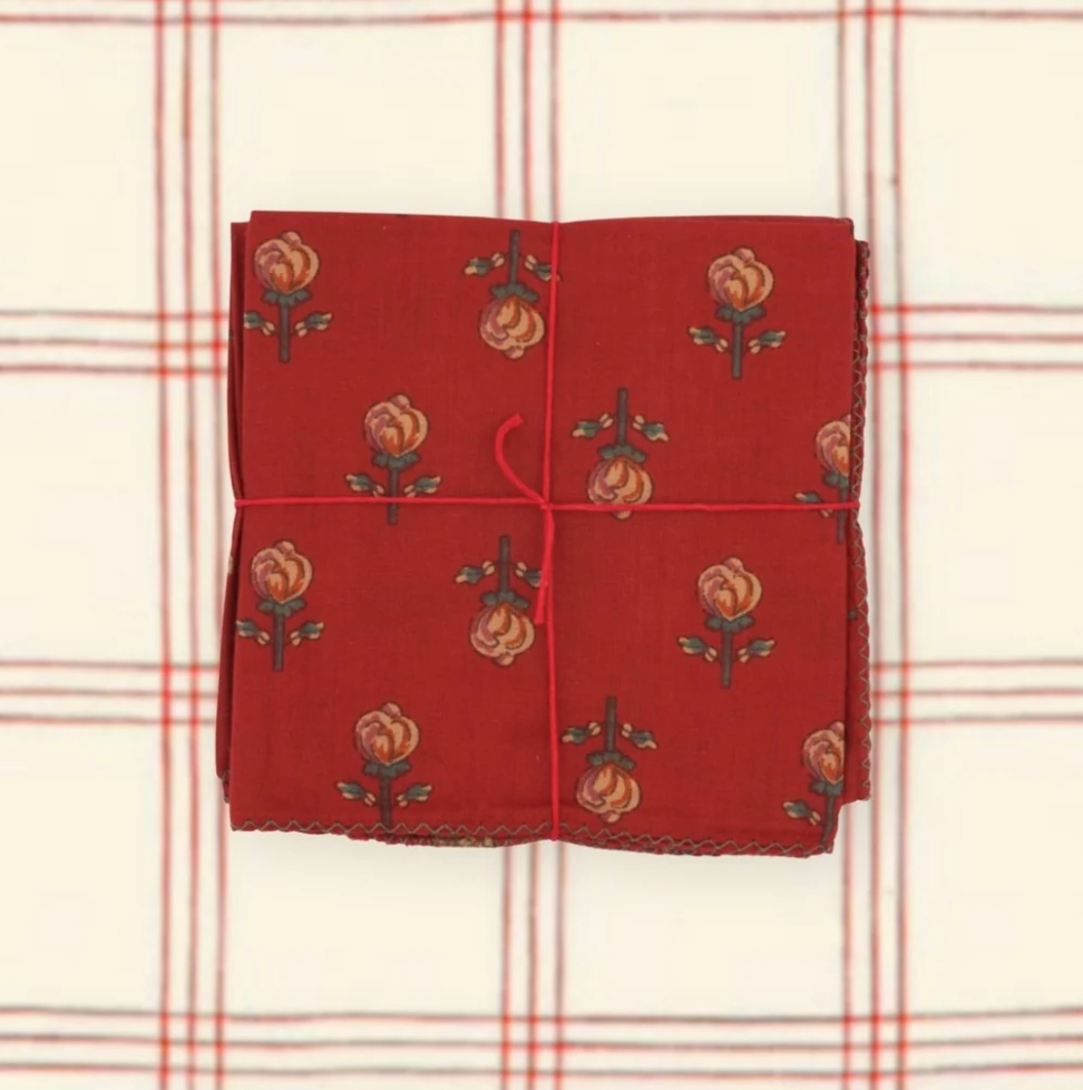 Serviettes de table x4 - Pissenlit Garnet