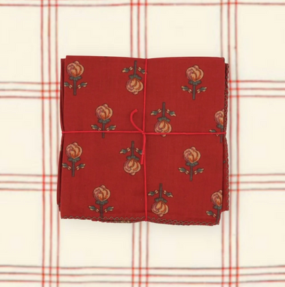 Serviettes de table x4 - Pissenlit Garnet