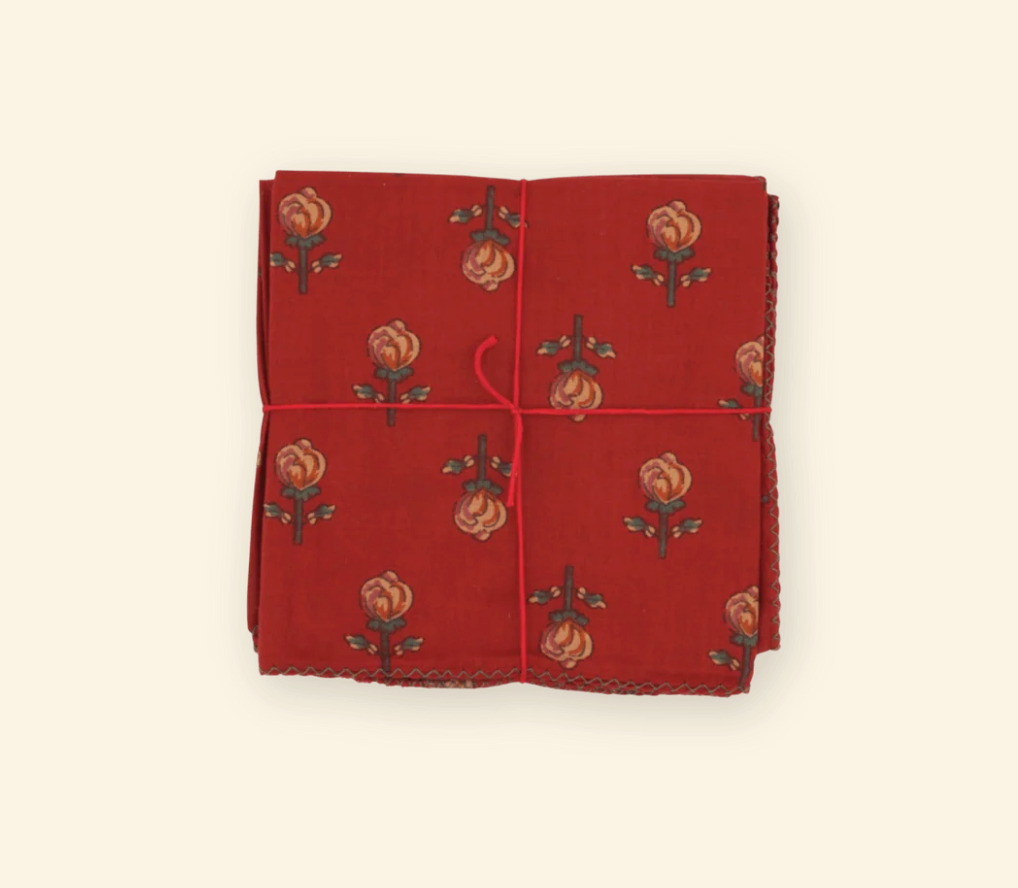 Serviettes de table x4 - Pissenlit Garnet