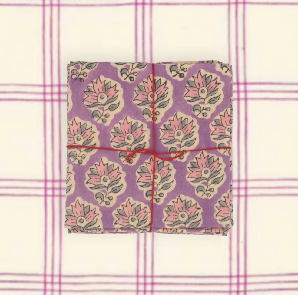 Serviettes de table x4 - Oxalis Violet