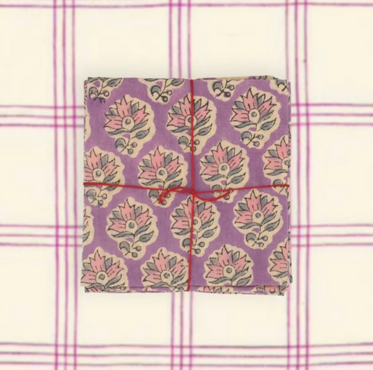 Serviettes de table x4 - Oxalis Violet